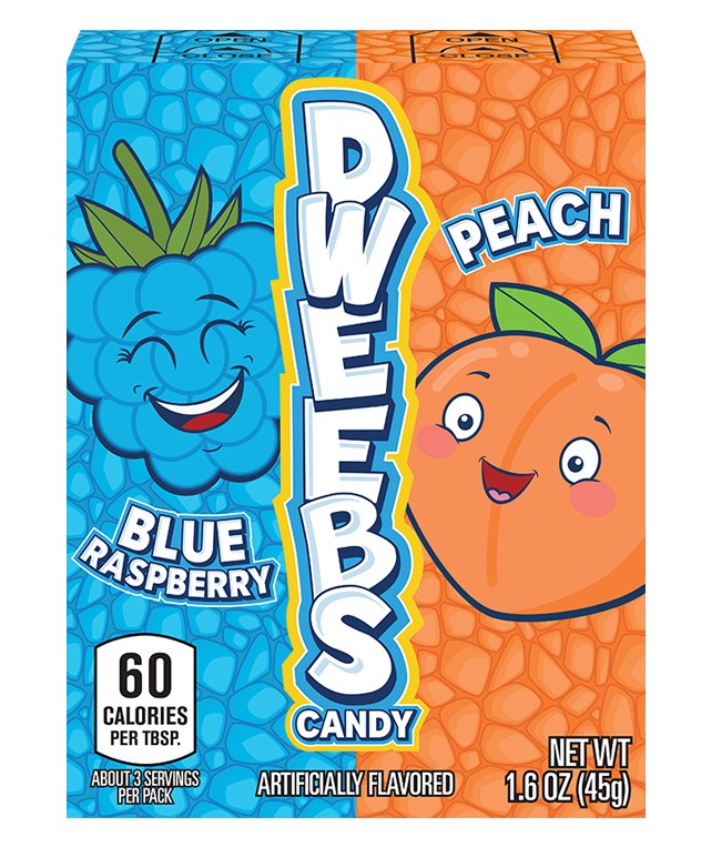 Dweebs Candy Blue Raspberry & Peach 1.6oz Box - Image 2