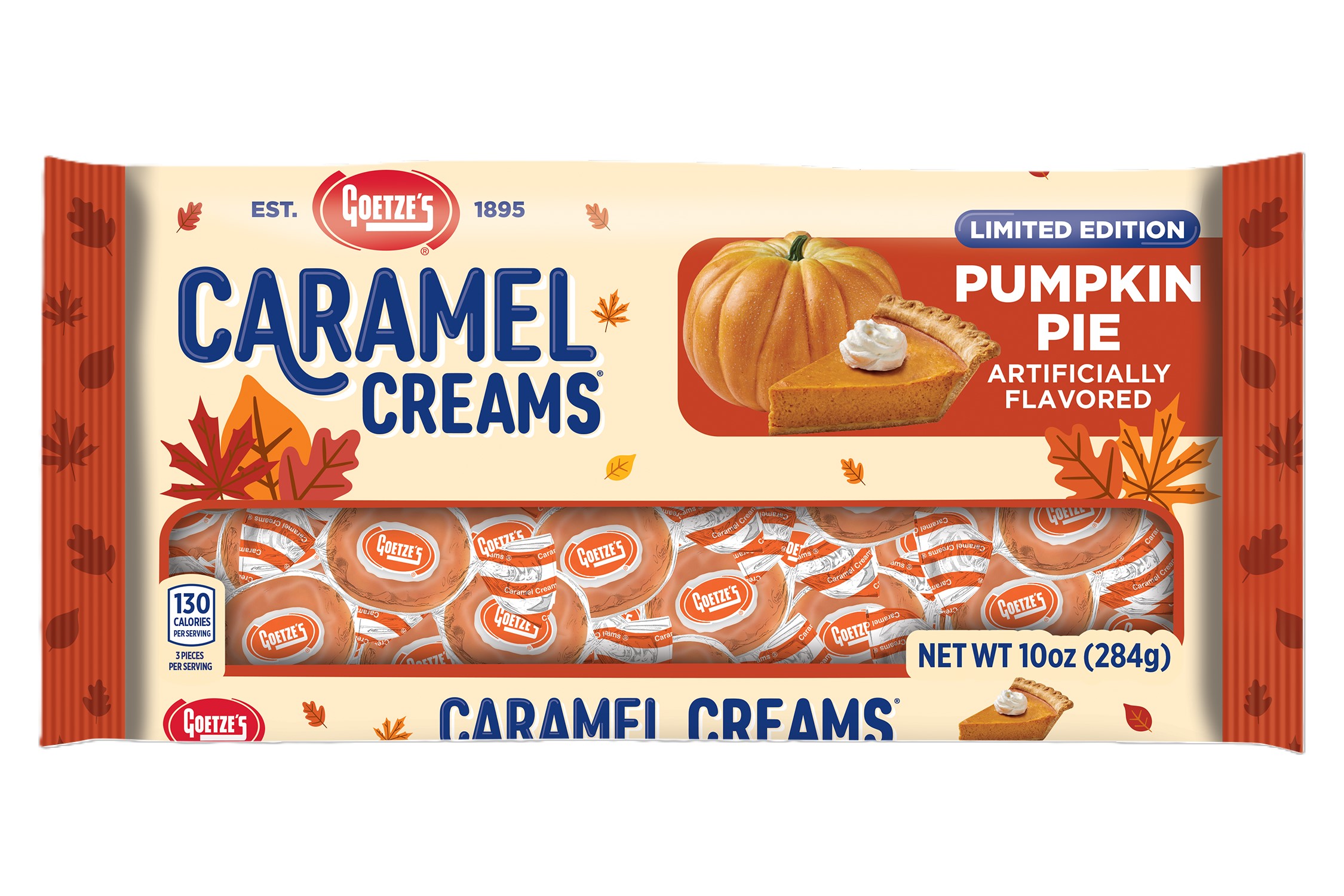 Pumpkin Pie Caramel Creams Laydown Bag, 10oz bag