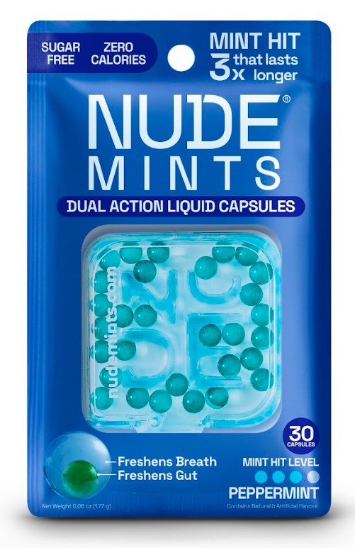 NUDE Mints Peppermint, Dual Action Liquid Capsules