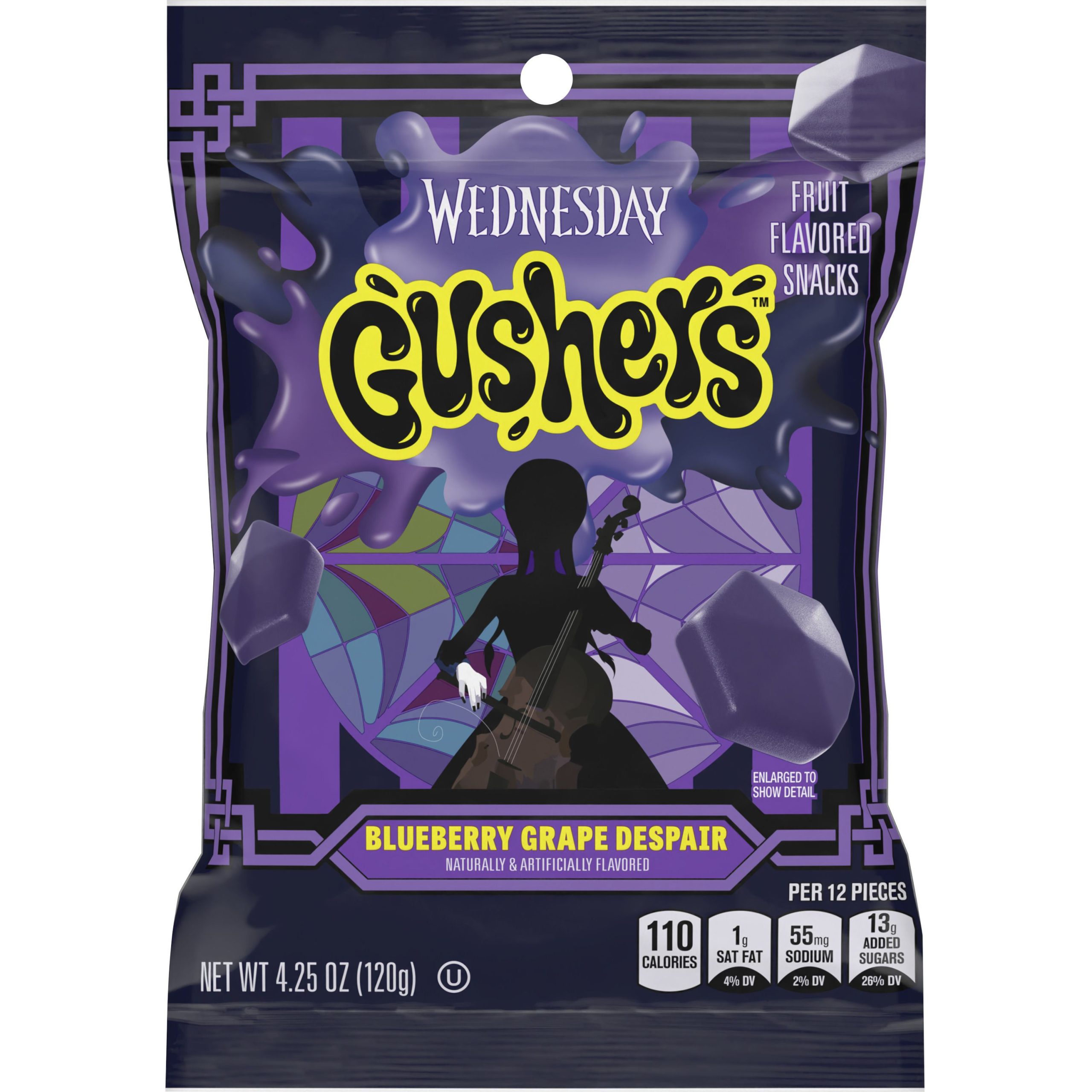 Gushers Limited Edition Wednesday Blueberry Grape Despair 4.25oz Bag