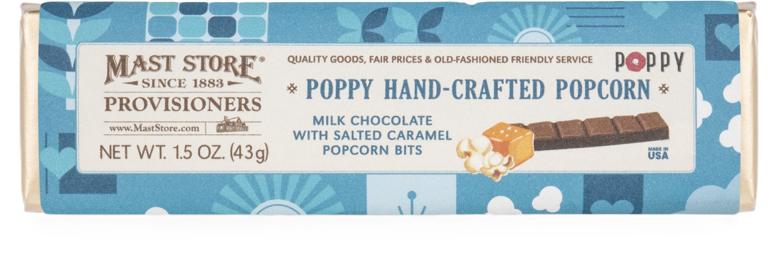 Mast General Chocolate Bar - Poppy Popcorn Candy Bar