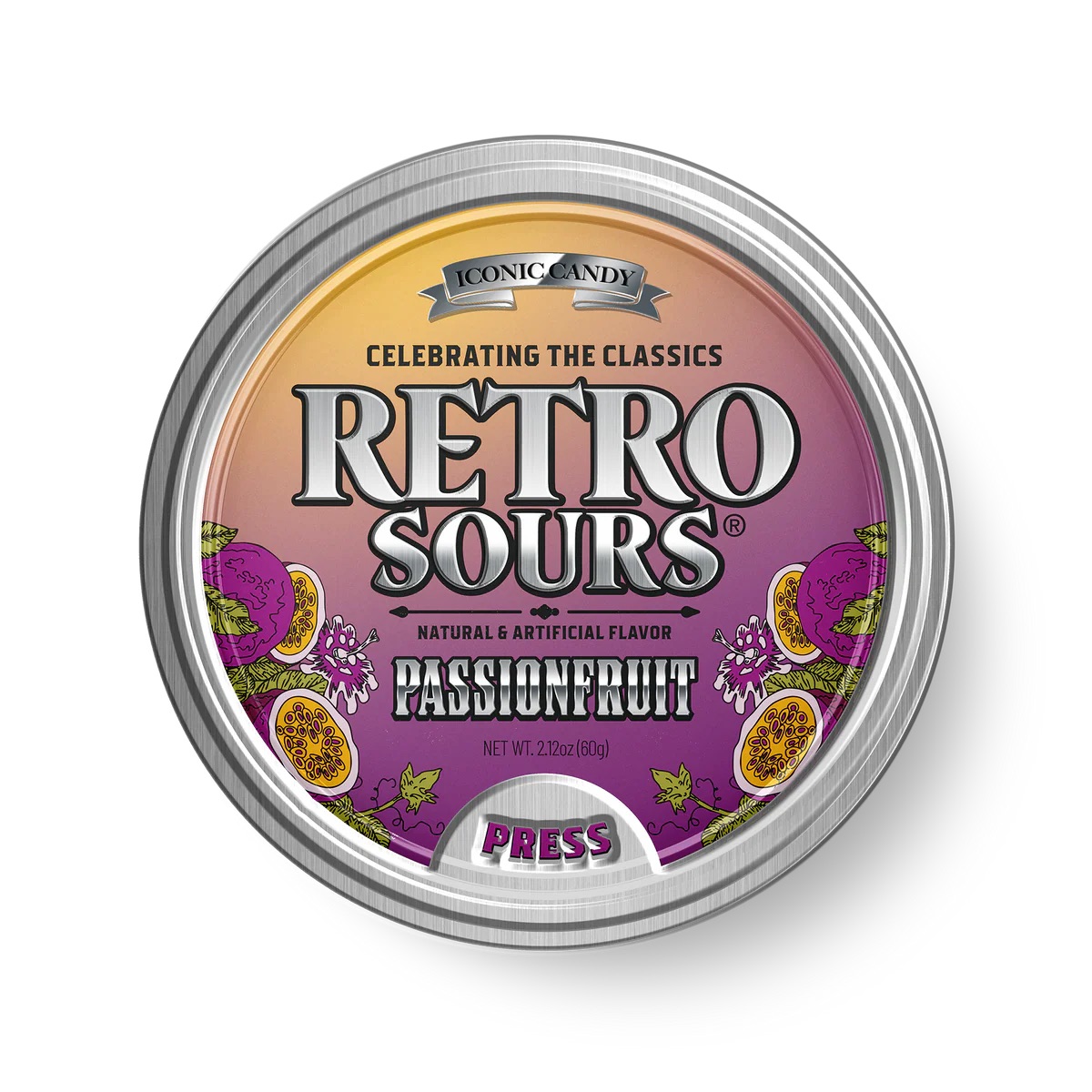 Retro Sours Passion Fruit, 2.12oz Tin