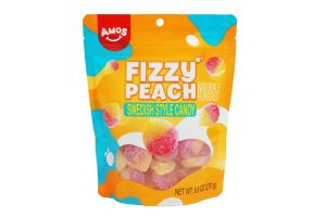 Amos Swedish Style Candy Fizzy Peach 9.5oz Bag