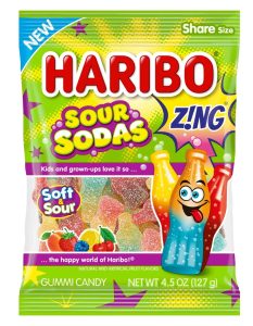 Haribo Zing Sour Sodas 4.5oz Peg Bag