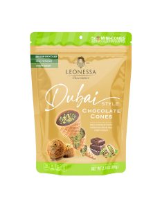 Leonessa Dubai Milk Choc Pistachio Mini-Cones 2.4oz Bag
