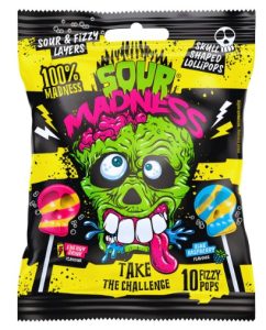 Limited Import - Sour Madness Original Lollipop 90g - 10 Lollipops