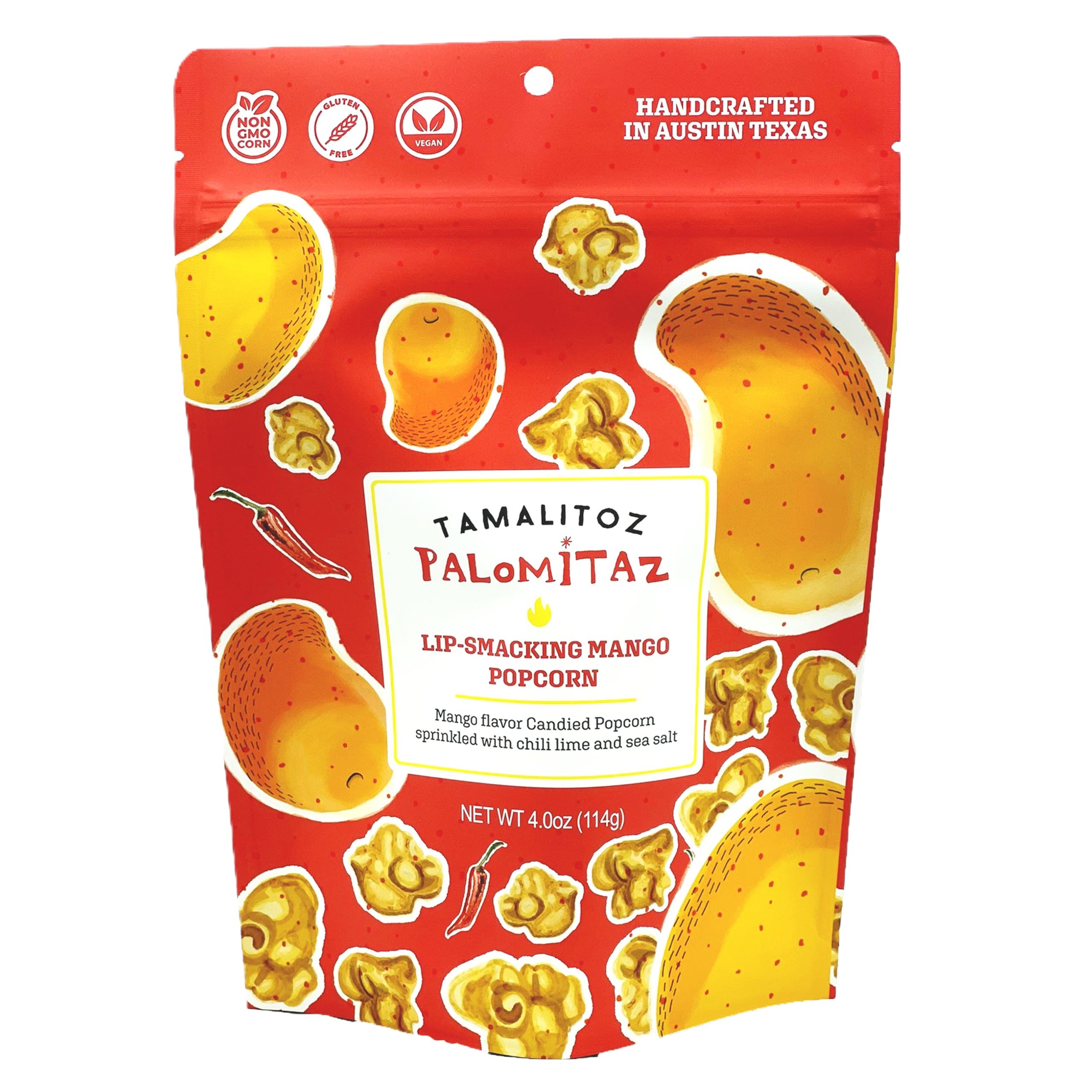 Palomitaz Lip Smacking Mango Candied Popcorn 4oz Bag