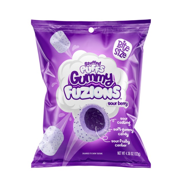 Stuffed Puffs Gummy Fuzions Sour Berry 4.36oz Bag