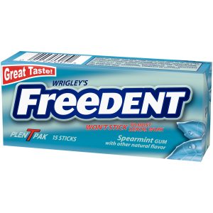 Wrigley's Freedent Spearmint "Won't Stick to Dental" - 15 Sticks