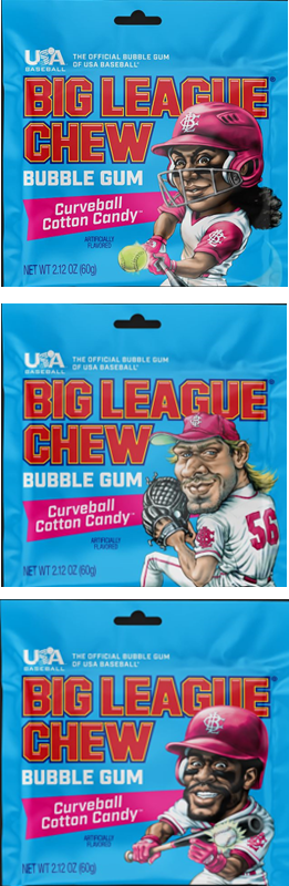 Big League Chew Curve Ball Cotton Candy Gum - 2.12oz Pouch