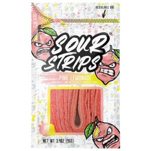 Sour Strips Pink Lemonade 3.4oz Peg Bag