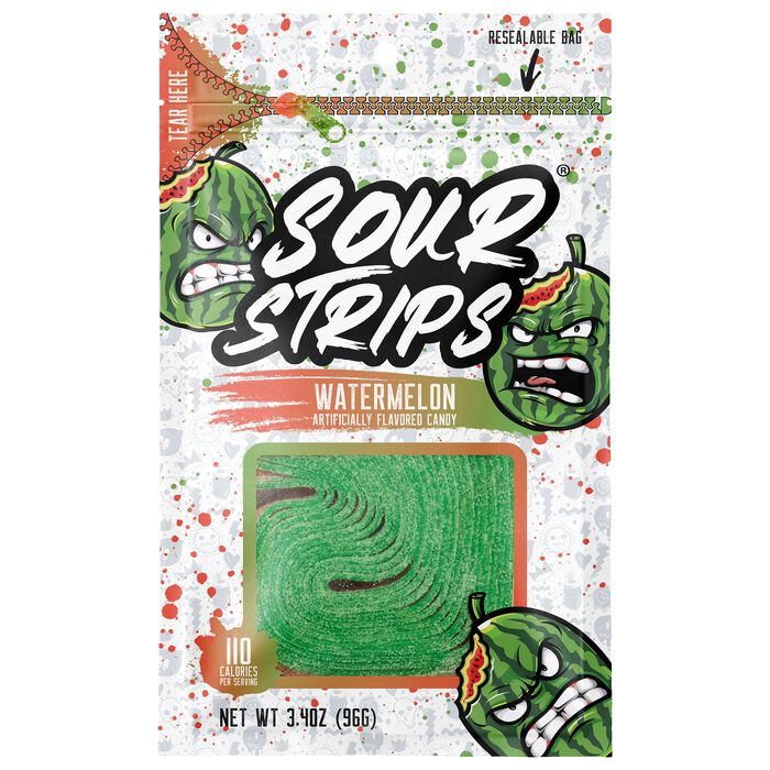 Sour Strips Watermelon 3.4oz Peg Bag